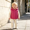 thumbnail image 7 of Toddler Kids Hooded Puffer Vest, Boys Girls Lined Sleeveless Jacket, Warm Zip Up Padded Waistcoat with Pockets for Fall Winter Outerwear(Hot Pink,5-6 Years), 7 of 7