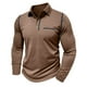 thumbnail image 2 of Blusa y camisa de manga larga con cuello vuelto para hombre, estilo casual, lisa, de manga larga, con cuello vuelto y botones, estilo jersey, para hombre, de poliéster, algodón y poliéster., 2 of 8