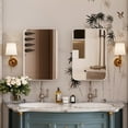 thumbnail image 3 of 16x24 Inch Bathroom Mirror Cabinet with Adjustable Glass Shelves, Recessed Metal Framed Medicine Cabinet for Storage, White, 3 of 9