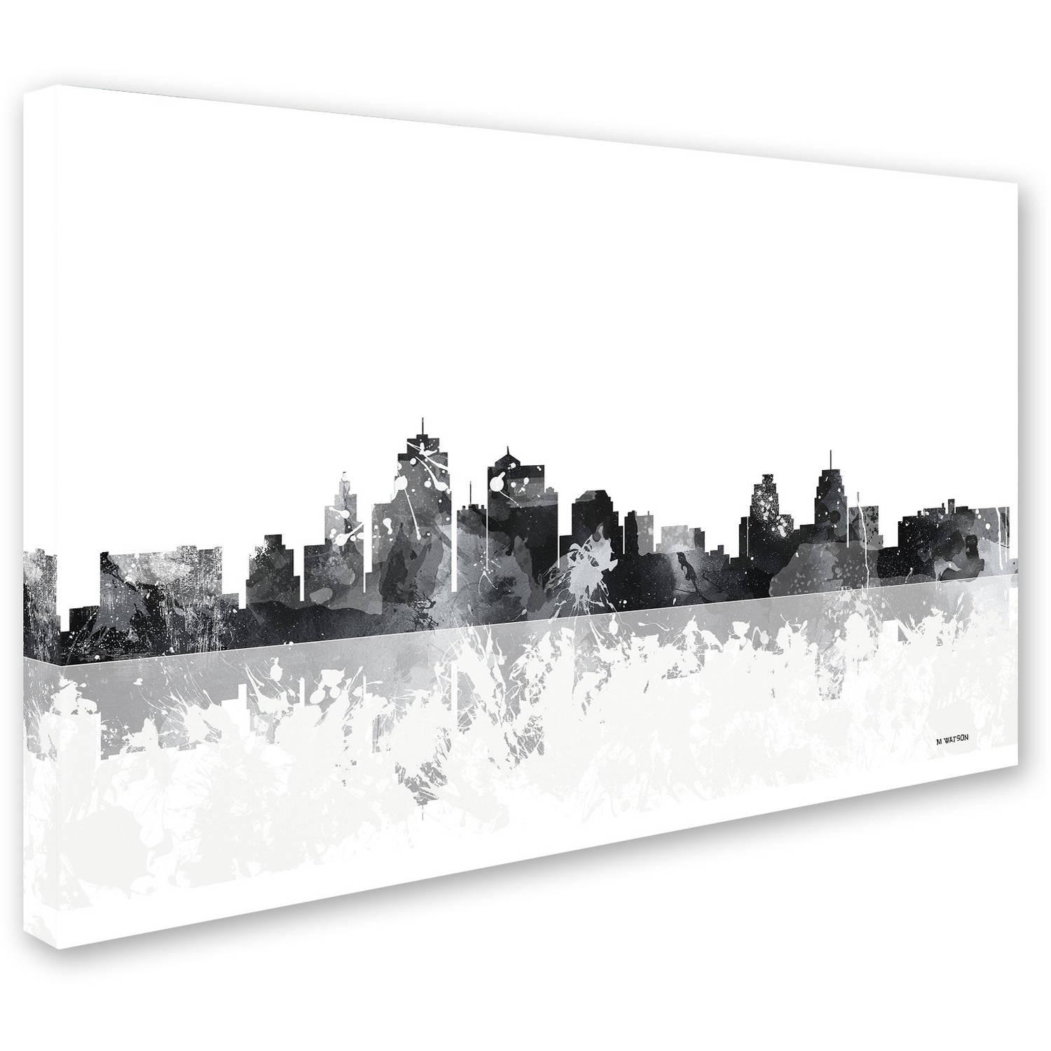 Trademark Fine Art "Kansas City Missouri Skyline" Canvas Art by Marlene Watson