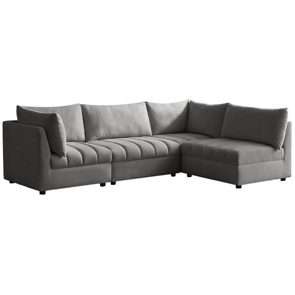 Meridian Furniture Jacob Grey Velvet Modular Sectional