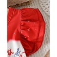 thumbnail image 6 of Hirigin 4th of July Baby Girl Outfits 18M 2T 3T 4T 5T 6T Ruffles Fly Sleeve T-Shirts Stripe Stars Flag Print Flare Pants 2Pcs Clothes Set, 6 of 8