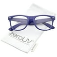 thumbnail image 1 of zeroUV Unisex Retro Wide Temple Clear Lens Horn Rimmed Eyeglasses 54mm (Royal-Blue / Clear) - 54mm, 1 of 5