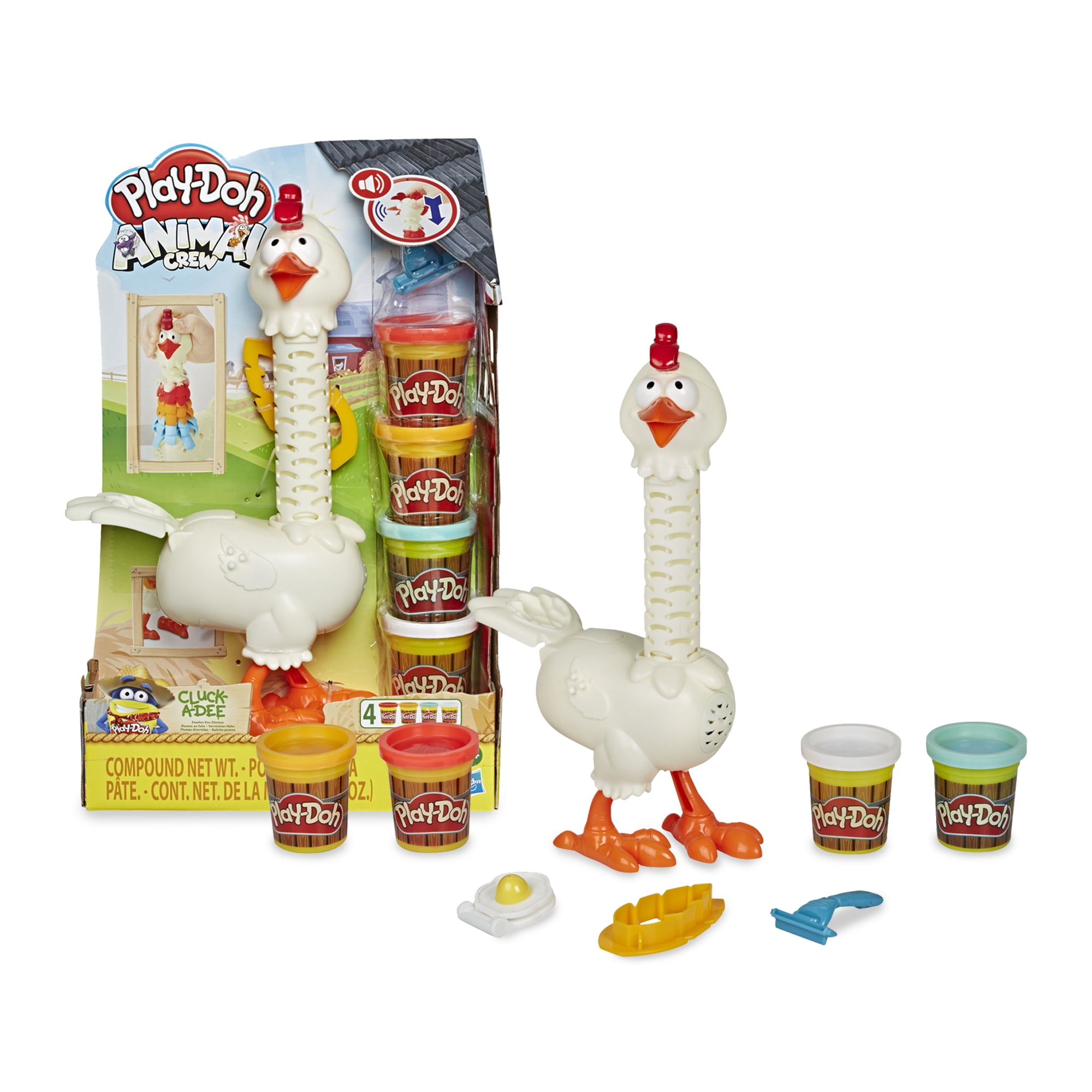 Play-Doh Animal Crew Cluck-a-Dee Fun Chicken Playset E6647 for sale online 