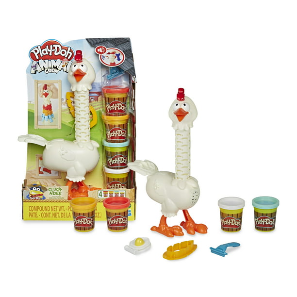 Play-Doh Animal Crew Cluck-a-Dee Feather Fun Farm, Includes 4 Cans of  Play-Doh 