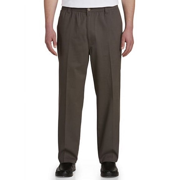 Harbor Bay by DXL Men's Big and Tall Big and Tall Men's Elastic-Waist Pants, Charcoal, 3X, Regular Rise, 32 Inseam 3XL x 32