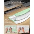 thumbnail image 6 of Ergonomic Wireless Keyboard and Mouse Combo, Leather Cushioned Palm Rest, Wave Keys, Silent Typing, 2.4G Lag-Free-Green, 6 of 9