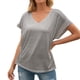 thumbnail image 4 of Qarigey Camisa de manga corta con cuello en V y estampado de rayas para mujer Prendas para la parte del cuerpo Gris S Qarigey AP001320-01, 4 of 6