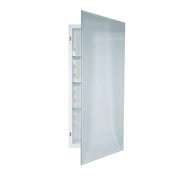 Jensen 868P34WHG 16 x 36 in. Horizon 1 Door Bevel Edge Medicine Cabinet - Glass Shelves & Adjustable Formed & Welded Steel Housing