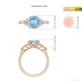 thumbnail image 5 of Angara Natural 1.6 Ct. Aquamarine with Diamond Classic Ring in 14K Rose Gold for Women (Ring Size: 11.5), 5 of 10