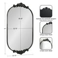 thumbnail image 3 of Kate and Laurel Arendahl Traditional Capsule Wall Mirror, 24 x 41, Black, Vintage Glam Baroque-Inspired Round Bathroom Vanity Mirror with Ornate Crown, 3 of 8