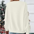 thumbnail image 5 of Women's Crewneck Long Sleeve Ribbon Bow Sweatshirt Y2K Cute Loose Fit Drop Shoulder Bowknot Valentine Pullover Top White M, 5 of 9
