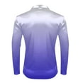 thumbnail image 5 of Mens Shirts Under $10 Mens Stretch Satin Dress Shirts Ombre Long Sleeve Button Down Shirt Formal Business Prom Party Wedding Shirt, 5 of 8