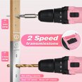 thumbnail image 5 of SHALL 222-Piece Cordless Drill Set, 12V Electric Drill Sets Combo Kit with Pink Tool Bag for Women, 5 of 7