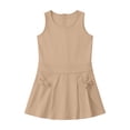 thumbnail image 4 of Girls Uniform Dress Sleeveless Crew Neck Jumper Dress A-Line Uniform Skirts with Pockets Back to School Dress Size 3-12 Years, 4 of 7