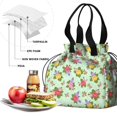 thumbnail image 4 of Pioneer Flower Floral Print Pattern Drawstring Lunch Bag Women - Drawstring Lunch Bag Insulated for Work Office - Stain-Resistant Large Lunchbags for Women with Multi-Pockets, 4 of 6