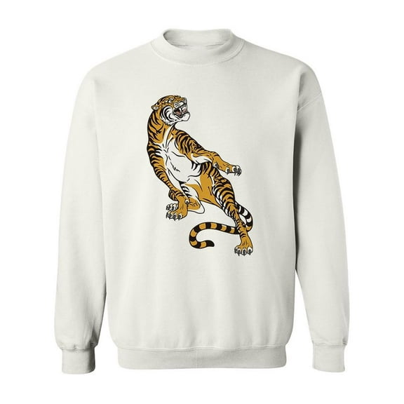 Aggressive Tiger. Sweatshirt Men -Image by Shutterstock, Male Small