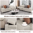thumbnail image 3 of Meetleisure 84" 3 Seater Sofa,Extra Deep Seat Loveseat Couch for living Room,with Side Pockets Free 2 Cushions,Off White, 3 of 6