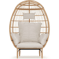 thumbnail image 7 of Wicker Egg Chair Oversized Indoor Outdoor Patio Lounger with 5 Cushions for Patio,Backyard,Living Room,Steel Frame,500 Lbs Capacity, 7 of 7