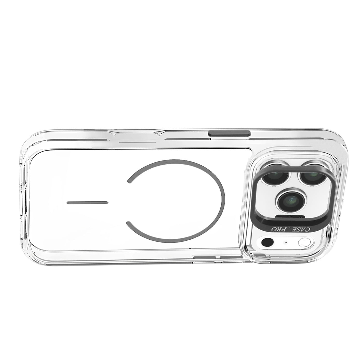 Magnetic Clear Case with Camera Kickstand for iPhone 17 Pro Max - Black