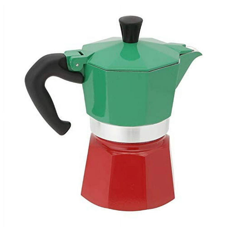Original Bialetti Moka Express 3 Cup Stovetop Espresso Maker Tricolor -  Green/Red 