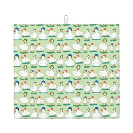 

Vsdgher Duck Print Dish Drying Mat Kitchen Counter Mat Dish Drying Pad for Dishes Utensils Pots and Pans 16 x 18
