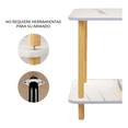 thumbnail image 5 of Centro de  Mesa  Minimalista Madera Lateral Doble Repisa 40cm Malubero, Blanco, 5 of 5