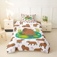 thumbnail image 2 of Erosebridal Animal Capybaras Twin Bedding For Teens,Pink Flowers Duvet Cover Set For Child Boys Girls,2pcs,No Comforter,Super Cozy Room Decor, 2 of 6