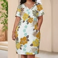 thumbnail image 3 of White Background Hibiscus Floral Pattern Summer Dresses for Women Beach Boho, 3 of 5