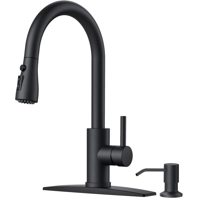 Kitchen Faucet with Pull Down Sprayer Modes Stainless Steel High Arc Vintage Kitchen Sink Faucets Single Handle Pull Out Faucet for Farmhouse Camper Rv Bar for or Hole Matte