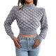 thumbnail image 1 of Gibobby Suéter de Cuello Alto para Mujer, Suéter de Punto para Mujer, Suéter Extragrande de Cuello Alto de Color Sólido(Gris,CH), 1 of 5