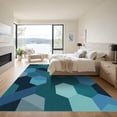 thumbnail image 3 of ODIKA 2'x3' Machine Washable Non-Slip Area Rug, Geometric Teal High Traffic Rug, Blue, 1042492, 3 of 7