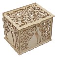thumbnail image 3 of DIY Wooden Box, Hollow Wedding Box Easy Assembly With Lock And Keys For Donation For Party JM01777 Small, 3 of 8