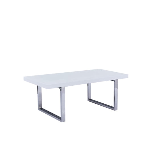 Best Master Furniture Judoc 79" Rectangle Wood/Metal Dining Table in White