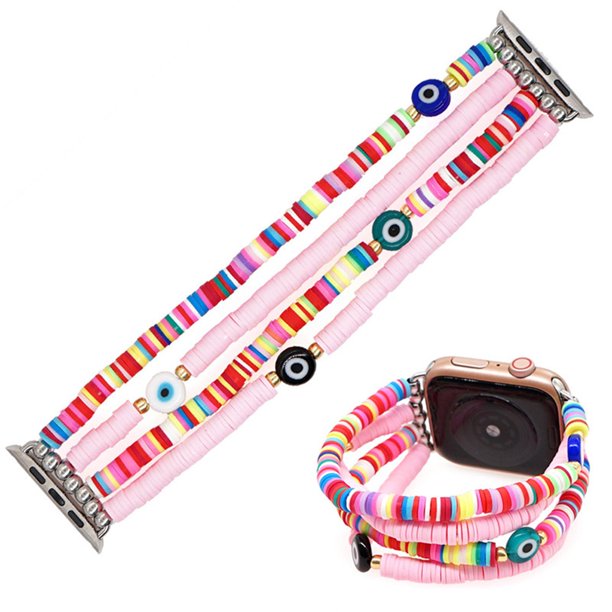 Correa de reloj, de , reemplazo de , cerámica suave, lazo con , estiramiento elástico único para mujer, serie SE, 38mm, B Yinane cuentas de banda de reloj