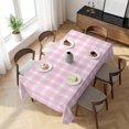 thumbnail image 3 of Pink Checkered Table Cloth Waterproof Tablecloths, Farmhouse Plaid Buffalo Elegant Tablecloth Dining Table Cover for Kitchen Party Tabletop Outdoor, Rectangle Tablecloth 60x120 Inch, 3 of 9