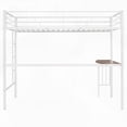 thumbnail image 6 of Compact Twin Metal Loft Bed Featuring Desk, Ladder & Guardrails, White Finish, 6 of 15