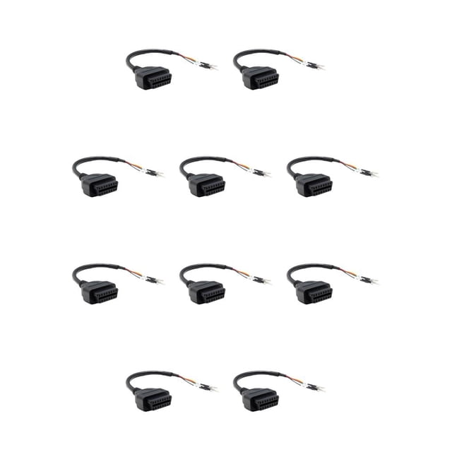 sweethay Diagnóstico en tiempo real con cable de diagnóstico: línea de diagnóstico automotriz segura y confiable Negro duradero negro 10piezas