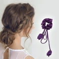 thumbnail image 2 of Unique Bargains Elegant Tulip Pendant Hair Hair Ties 3Pcs Khaki Wine Red Dark Purple, 2 of 7
