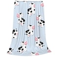 thumbnail image 2 of Fotbe Cute Farm Cow Manta de Franela Acolchonada con Estampado, Súper Suave y Esponjosa, Extra Grande para Sofá, Cama, Uso Todo el Año-60"x50", 2 of 7