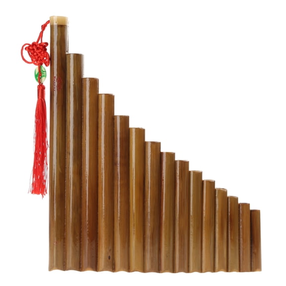 15 Pipes Traditional Brown Pan Flute G for Key Chinese Musical Instrument Pan Pipes Woodwind Instrument