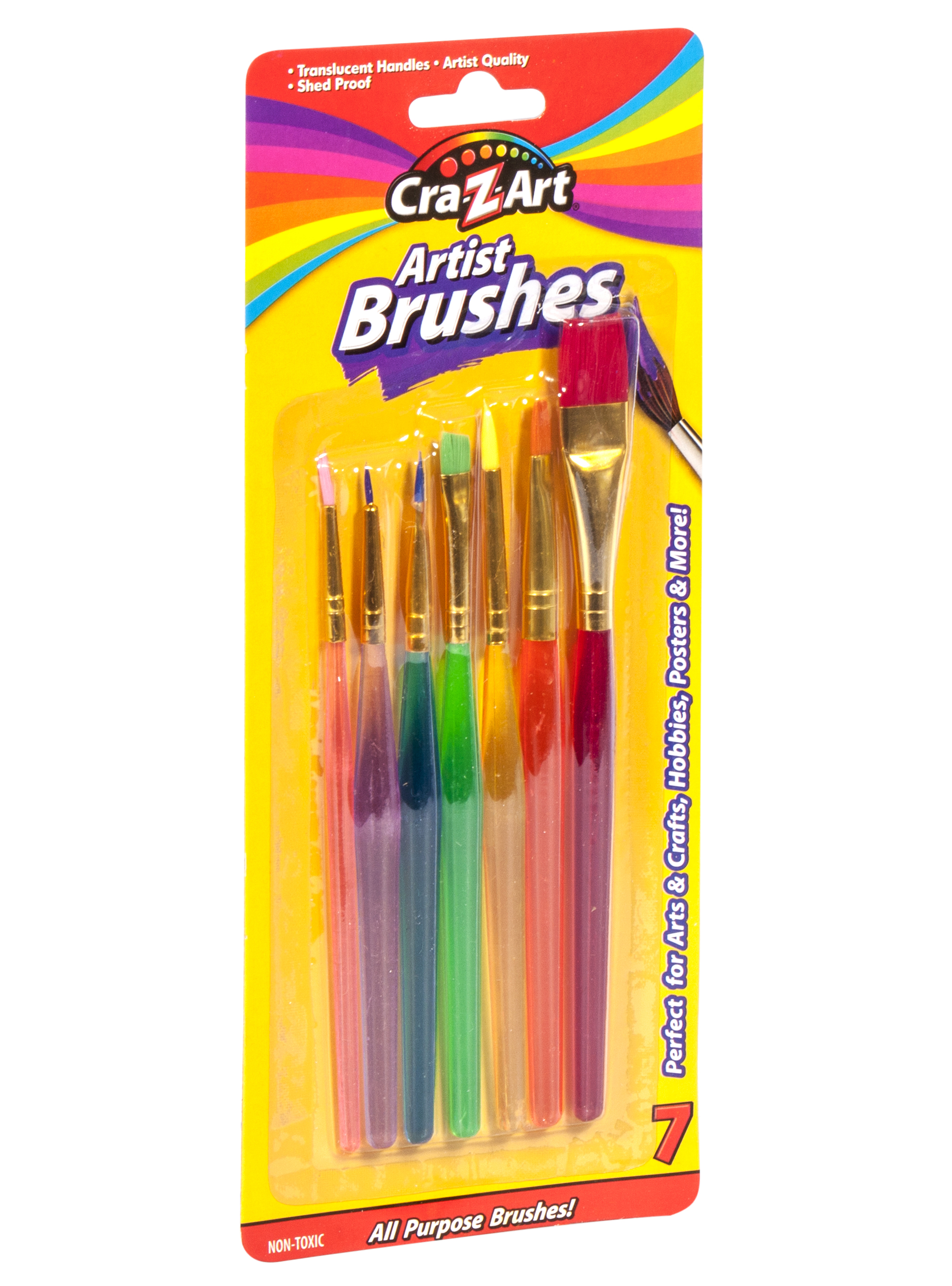 Cra-Z-Art All Purpose Artist Paint Brushes, Multicolor, 7 Count, Child to Adult, Back to School - image 5 of 9