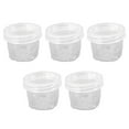 thumbnail image 1 of 5 Pcs Condiment Container, Plastic Sauce Container Reusable Kitchen Condiment Server Organizer with Storage Bag Leafproof Sauce Bottle Food Container Sets for Travel Camping, 1 of 8