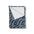 thumbnail image 2 of Abstract Soft Flannel Fleece Blanket, Bubbly Elements Bicolour Design Irregular Spots Stream Illustration, Cozy Plush for Indoor and Outdoor Use, 60" x 80", Night Blue and Champagne, by Ambesonne, 2 of 5