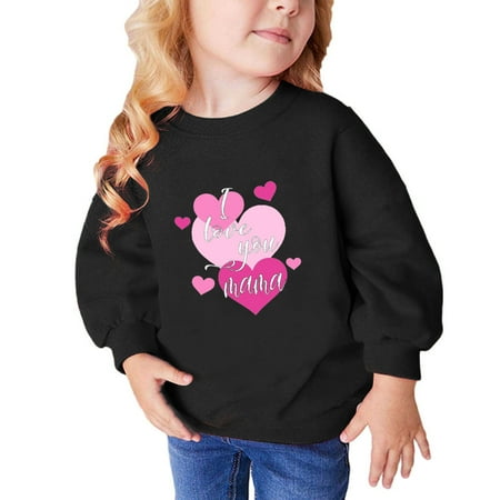 

Nmnitkp Kid Sweatshirt Soft And Comfortable Toddler Girls Love Print Sweatshirt Casual Long Sleeve Top Pullover Crewneck Sweater Winter Clothes