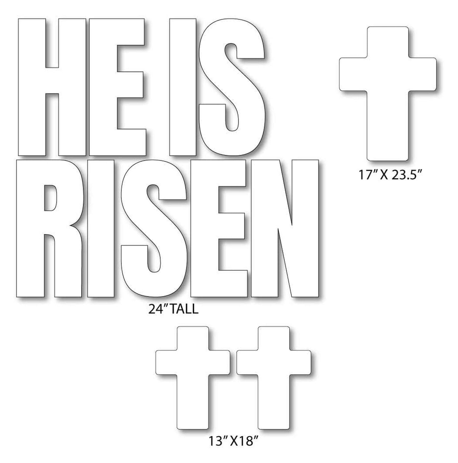 Easter Yard Signs - He is Risen Outdoor Lawn Decorations, 24 Inch Religious Easter Display with Stakes, Spring Holiday Garden Decor