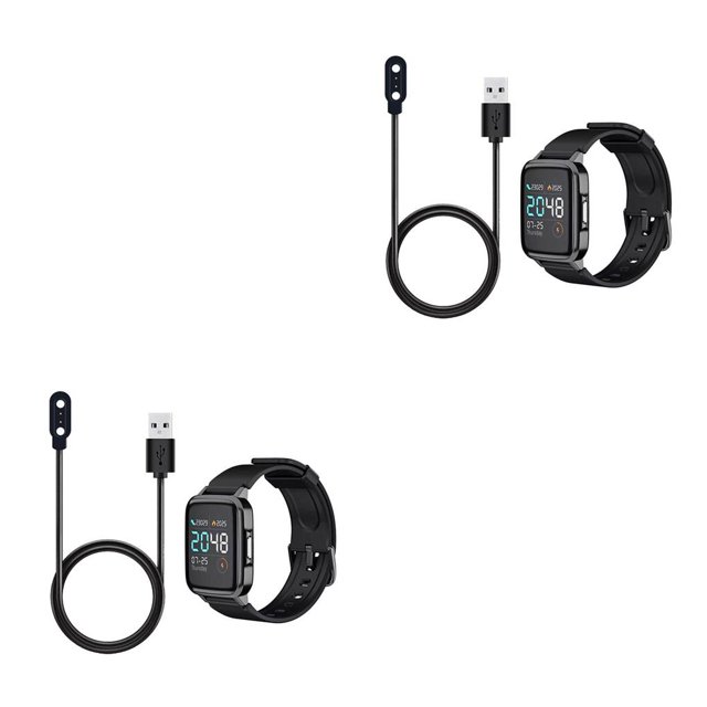 Bearachild Cable de carga para reloj inteligente, cable de carga para reloj de con reemplazo de conector USB para solar LS01 negro 2piezas