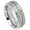 White, variant on White Titanium Channel Set Clear CZ Brushed Center Eternity Ring Size 7
