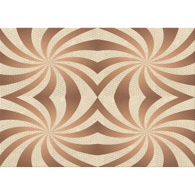 Ahgly Company Machine Washable Indoor Rectangle Transitional Deep Peach Orange Area Rugs, 8' x 10'