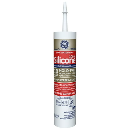 - GE5070 Kitchen & Bath Silicone II Caulk, White, 10.1oz